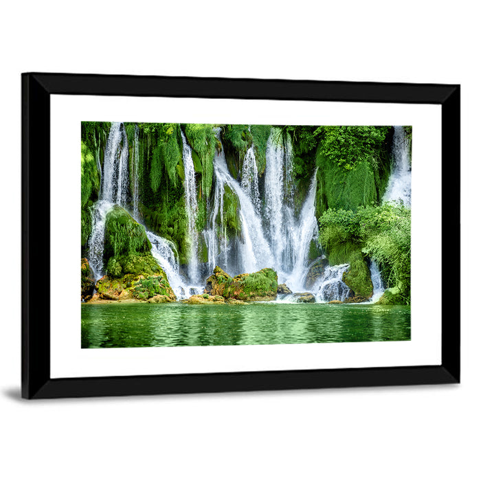 Kravica Waterfall Wall Art as a framed print