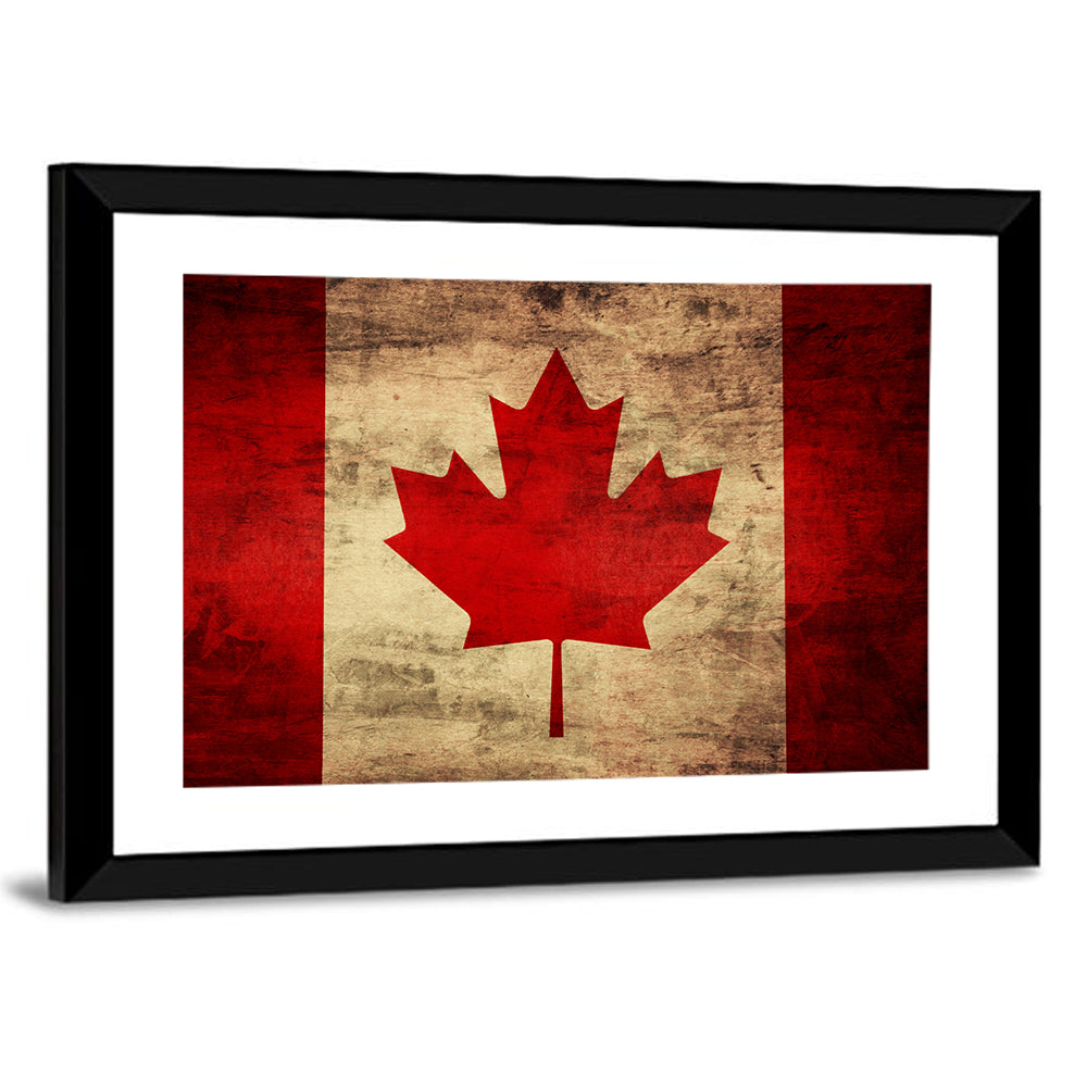 Grunge Canadian Flag Wall Art