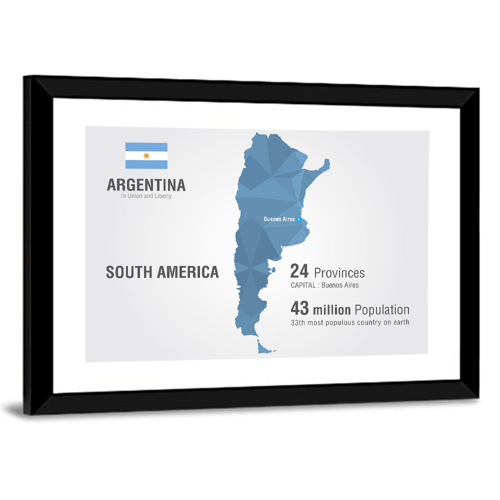 Argentina Infographic Map Wall Art