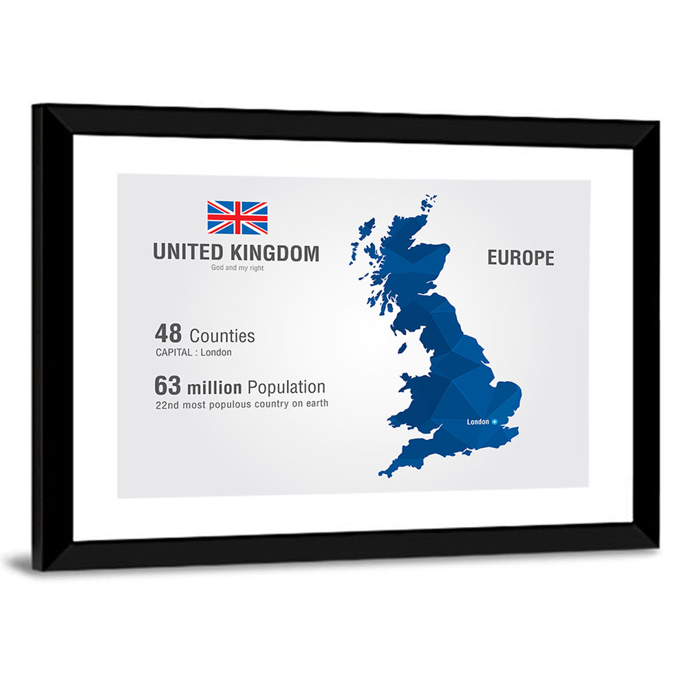 Polygonal United Kingdom Map Wall Art