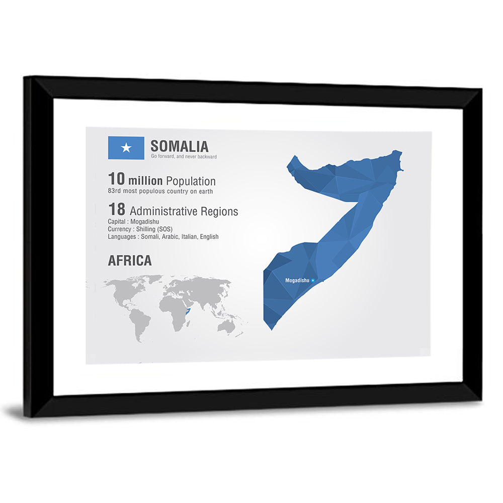 Somalia Geometric Map Wall Art