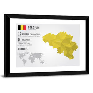 Belgium Map Wall Art