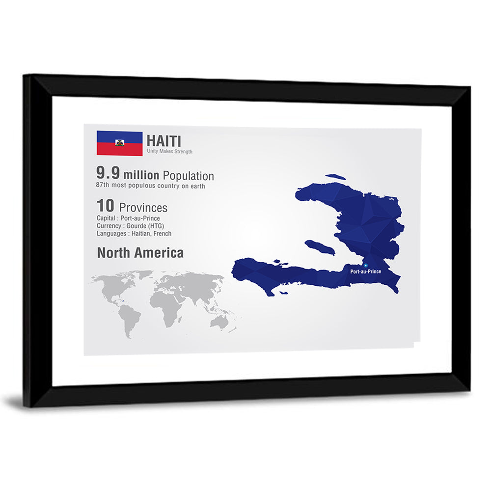 Haiti Geometric Map Wall Art