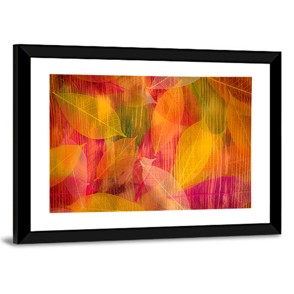 Translucent Autumn Leaf Veins Wall Art