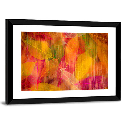 Translucent Autumn Leaf Veins Wall Art