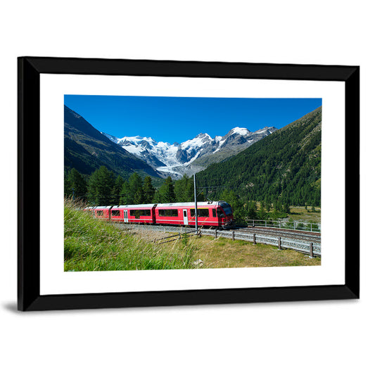 Bernina Express In Swiss Mountains Wall Art