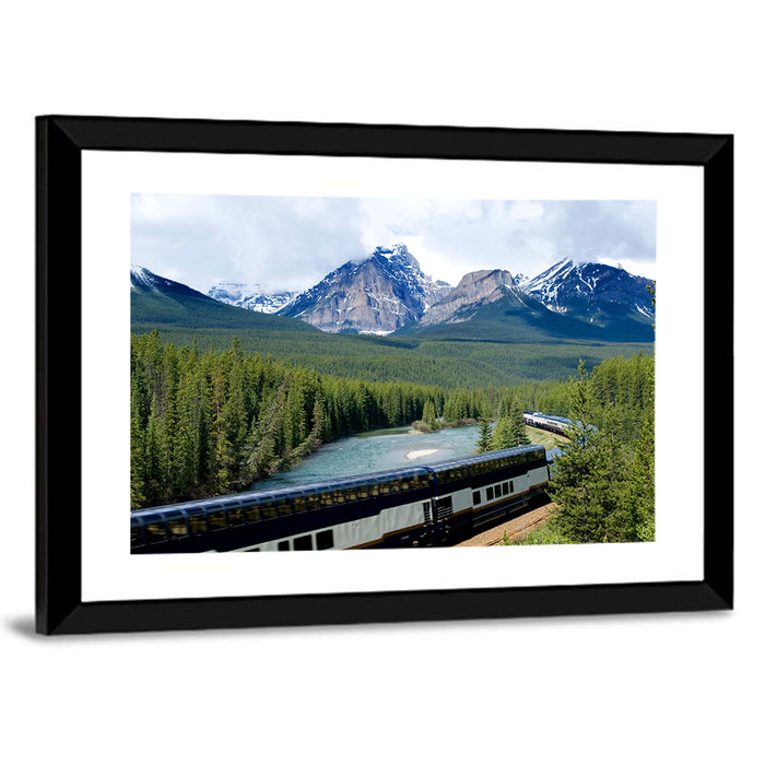 Glass Roof Train in Canadian Rockies Wall Art as a framed print