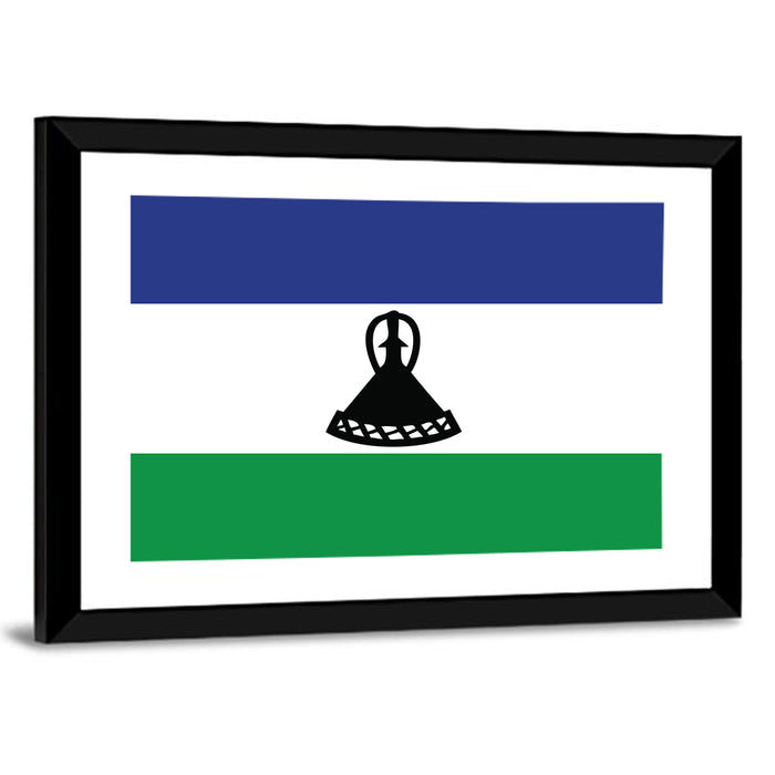 Flag of Lesotho Wall Art as a framed print