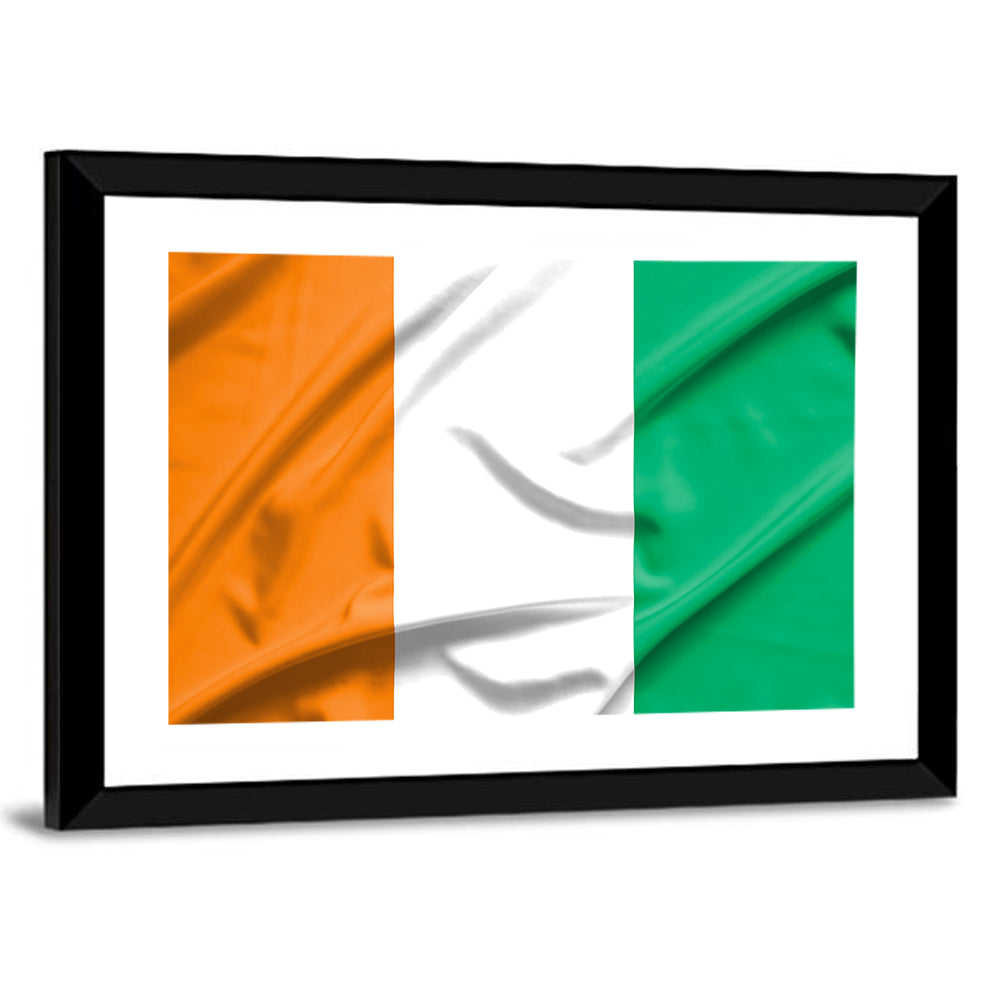 Ivory Coast Flag Rippled Tricolor Wall Art