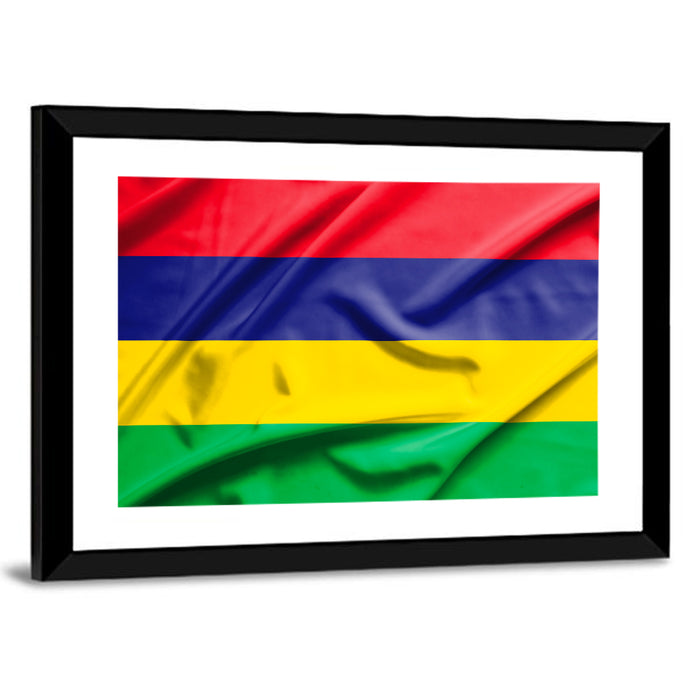 Mauritius National Flag Wall Art as a framed print