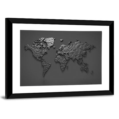 Low-poly World Map Wall Art