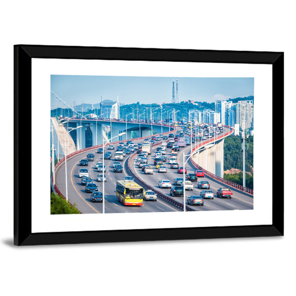 Xiamen Bridge Traffic Closeup Wall Art