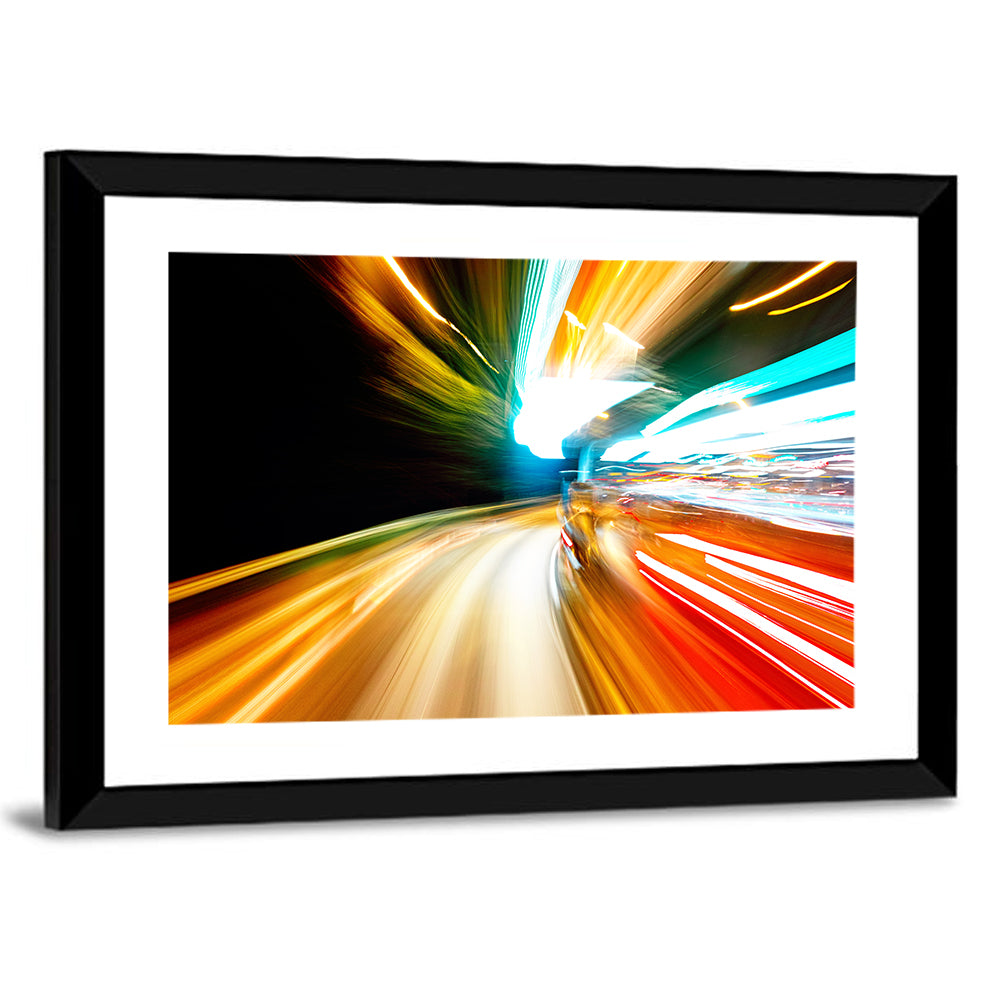 Night Traffic Light Trails Wall Art
