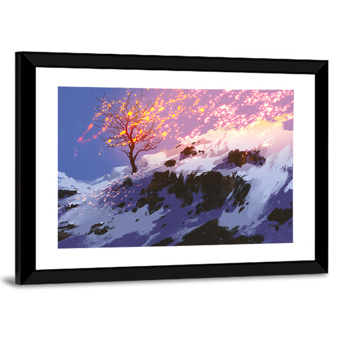 Bare Tree in Winter Wall Art as a framed print