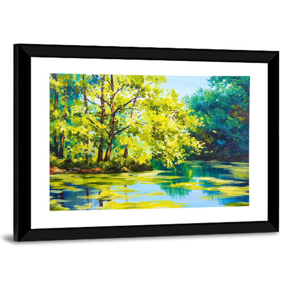 Forest Lake Reflection Wall Art