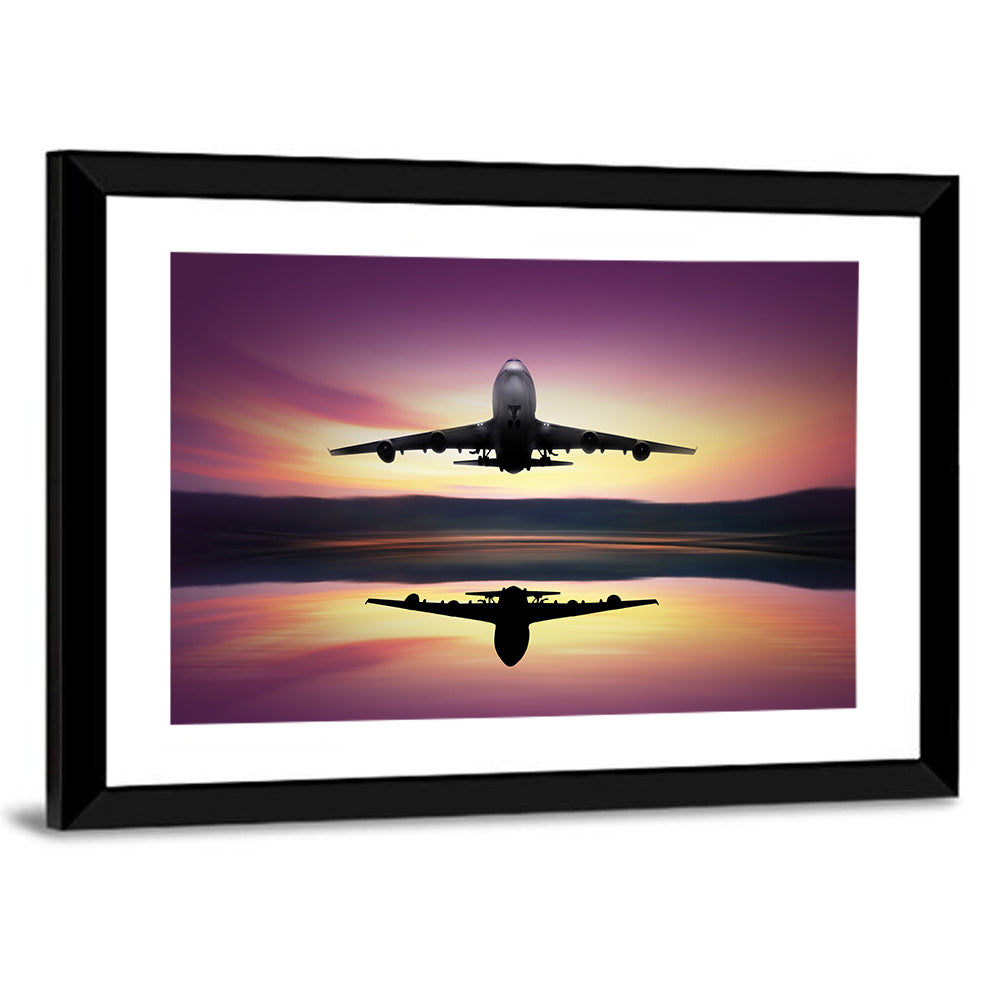 Jet Taking Off at Dawn Wall Art