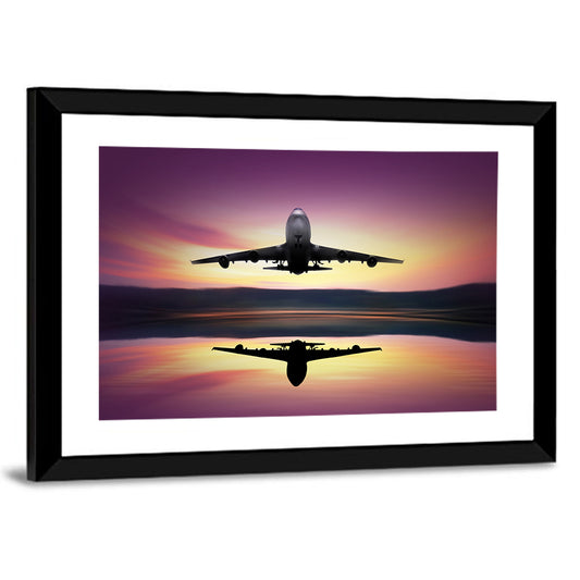 Jet Taking Off at Dawn Wall Art