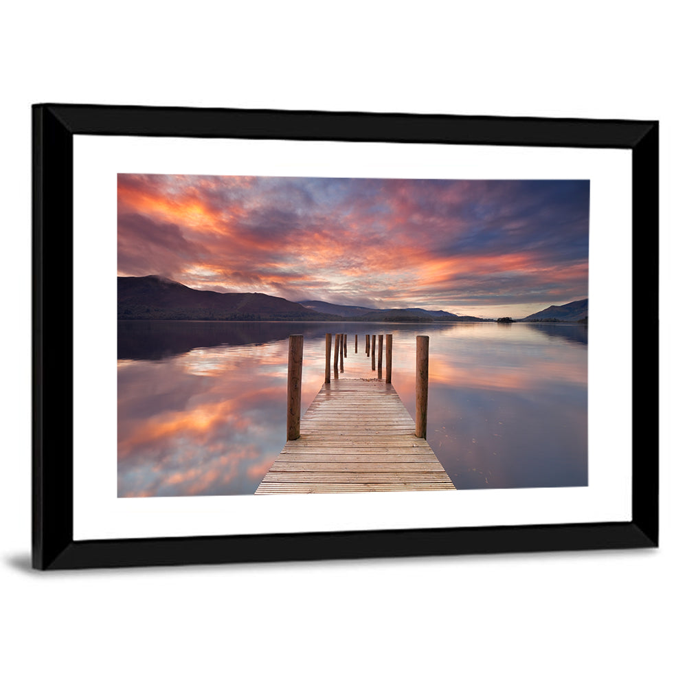 Flooded Jetty in Derwent Water Wall Art