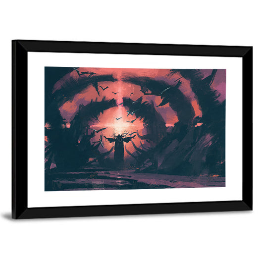 Old Wizard Casting a Spell Wall Art