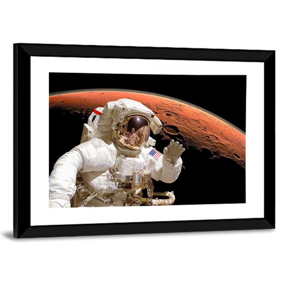 Astronaut with Gold Visor on Mars Wall Art