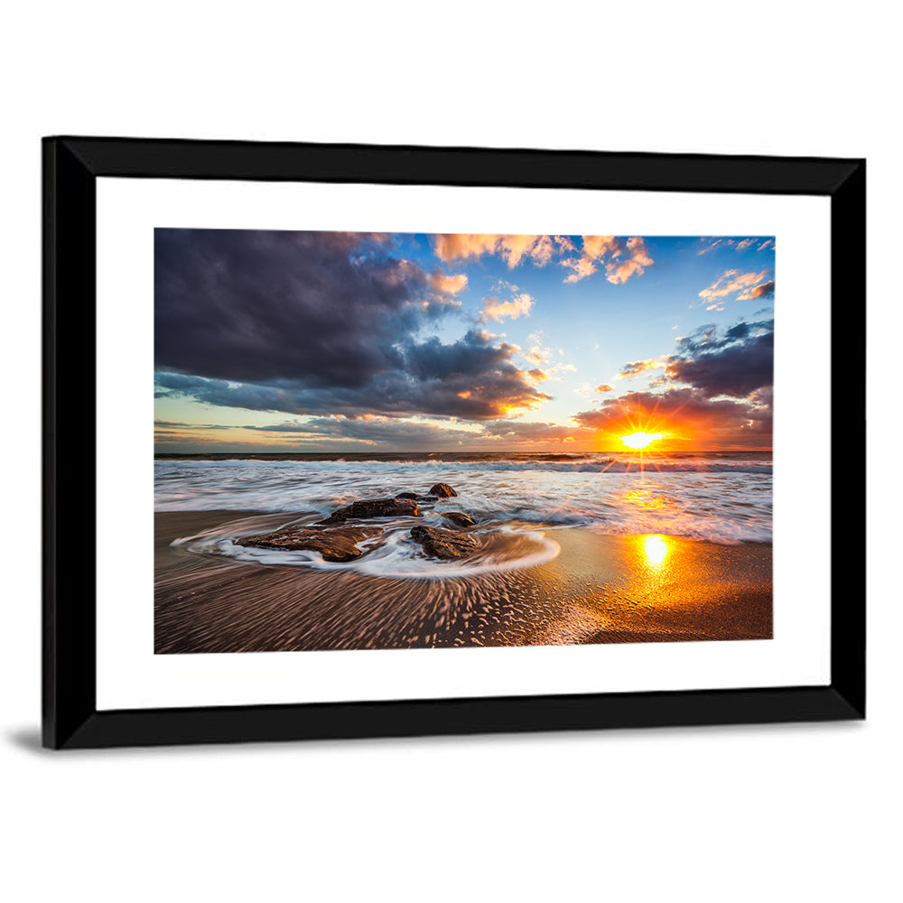 Sunrise Over Rocky Shore Wall Art