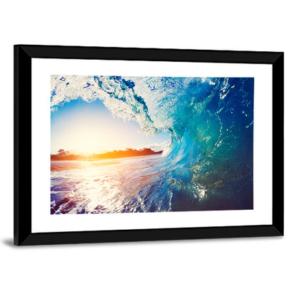 Blue Wave Tunnel at Sunrise Wall Art