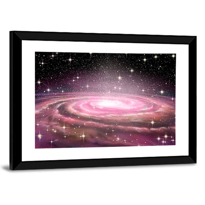 Spiral Galaxy in Deep Space Wall Art as a framed print