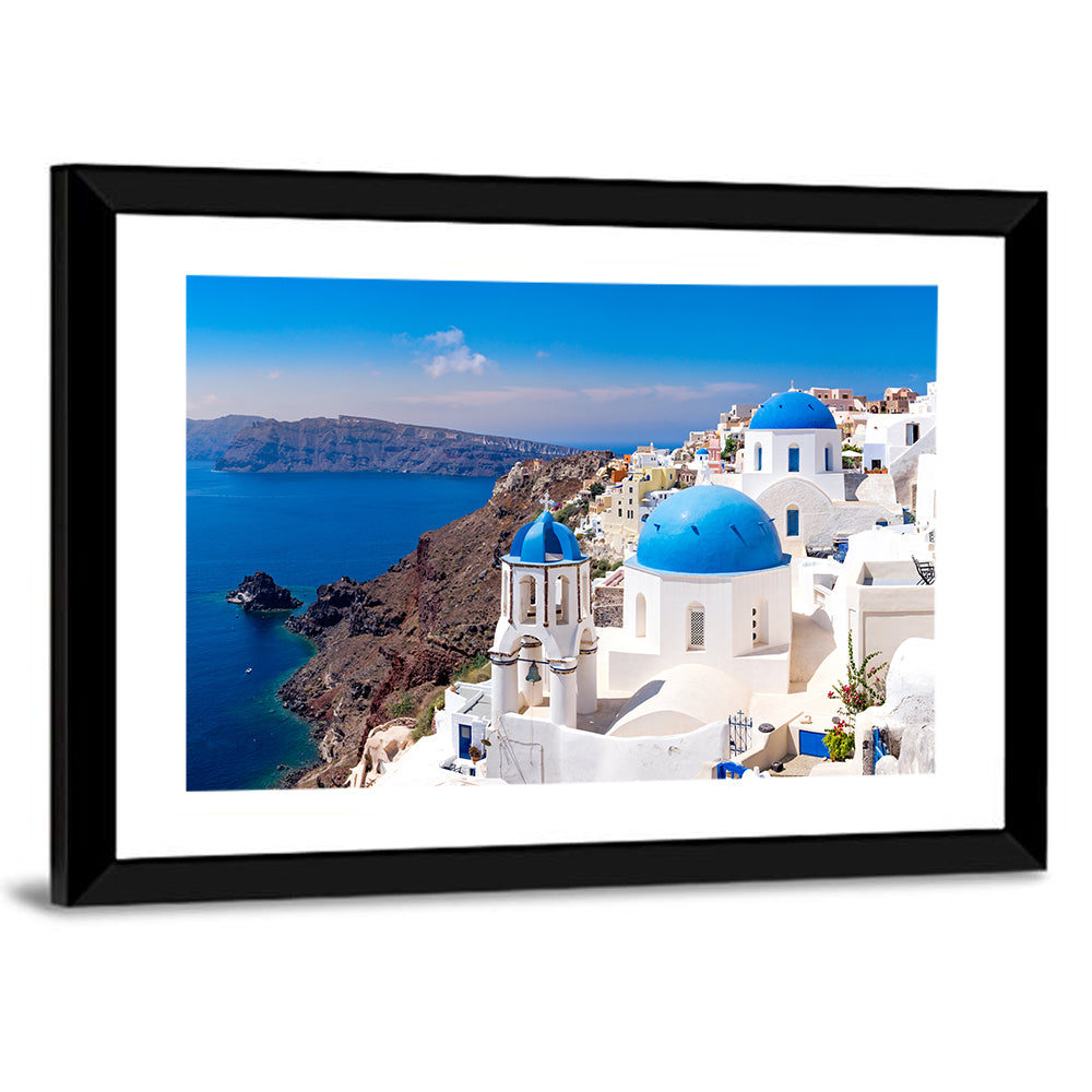 Blue Dome Churches of Oia, Santorini Wall Art