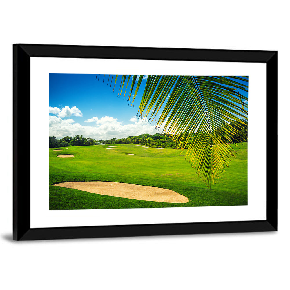 Palm Framed Golf Course Wall Art