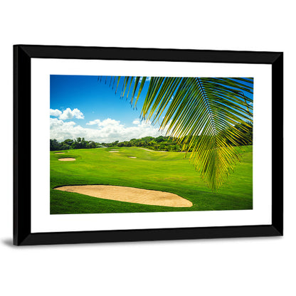Palm Framed Golf Course Wall Art