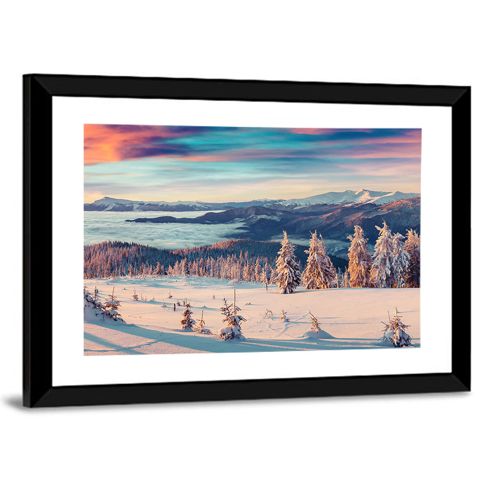 Snowy Alpine Sunset Wall Art