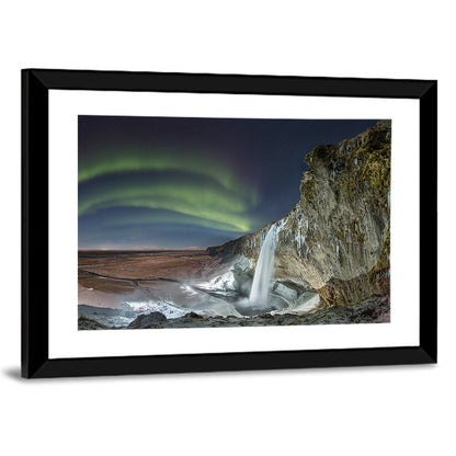 Seljalandsfoss Waterfall Nightscape Wall Art