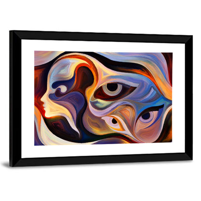 Surreal Profile with Multiple Eyes Wall Art