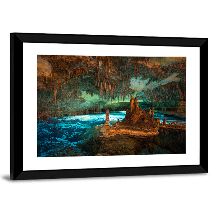 Dragon Caves Blue Lake, Majorca Wall Art as a framed print
