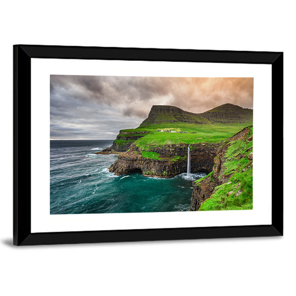 Gásadalur Múlafossur Waterfall Wall Art