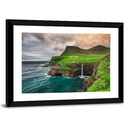 Gásadalur Múlafossur Waterfall Wall Art