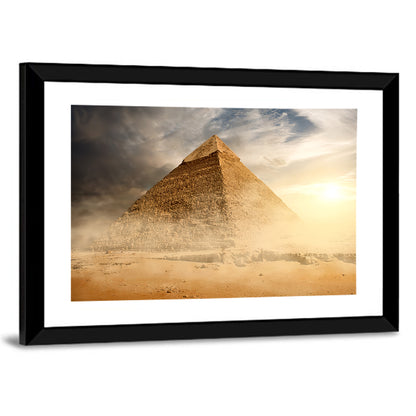 Great Pyramid in Desert Dust Wall Art