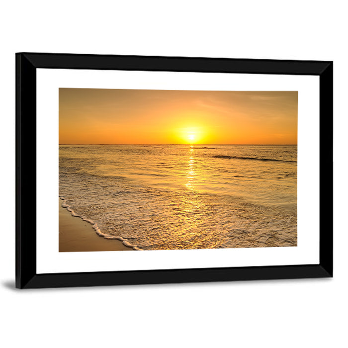 Thailand Golden Beach Sunset Wall Art as a framed print
