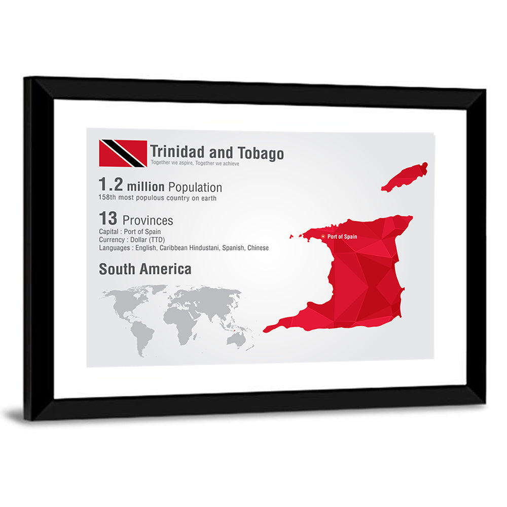 Trinidad & Tobago Map Wall Art