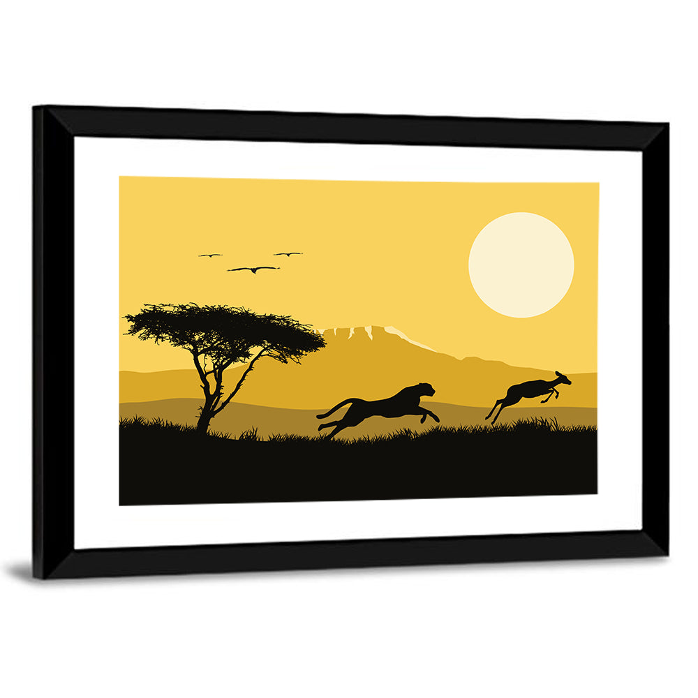 Savannah Sunset Silhouette Wall Art