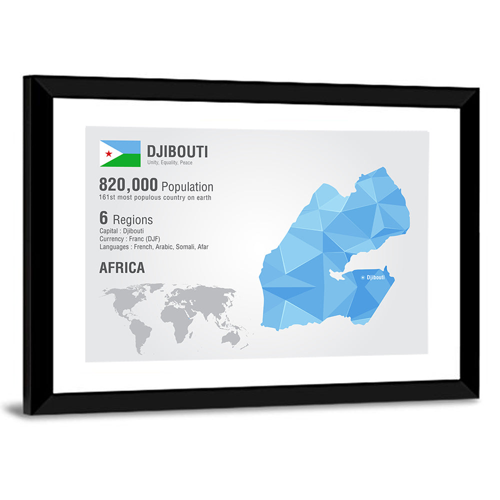 Djibouti Geometric Infographic Map Wall Art