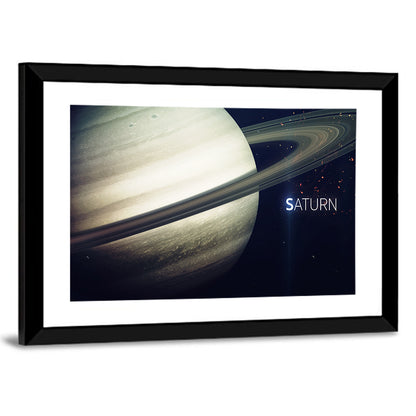 Saturn Close-up with Rings Wall Art