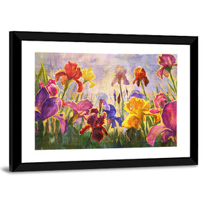 Iris Flowers Illustration Wall Art