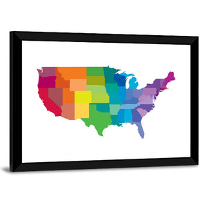 American States Map Wall Art