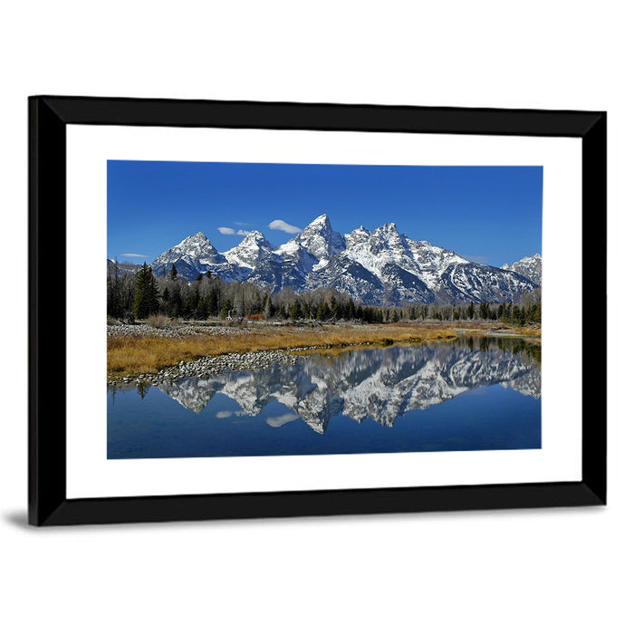 Grand Teton Reflection Wall Art as a framed print