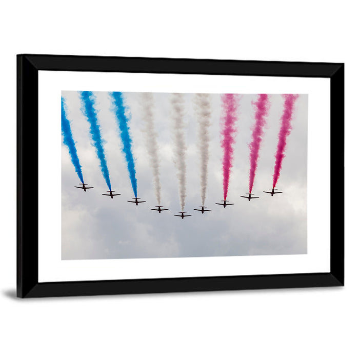 Nine-plane London Airshow Wall Art as a framed print