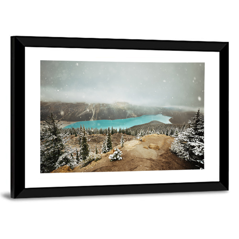 Peyto Lake In Winter Wall Art