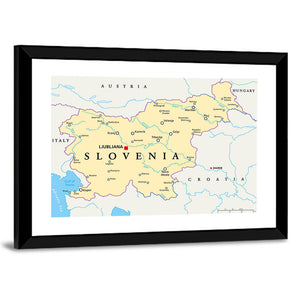 Slovenia Political Map Wall Art