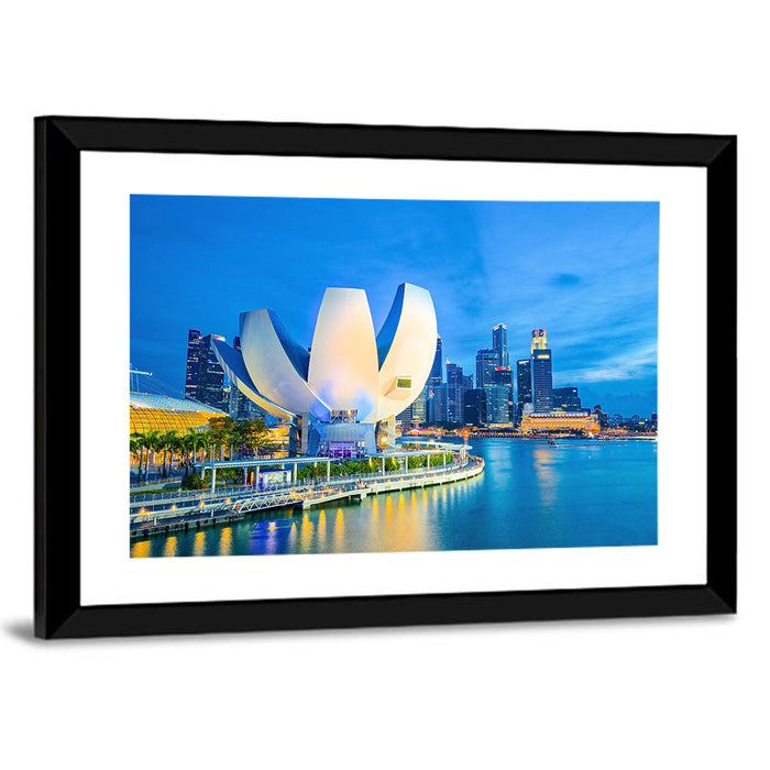 Marina Bay with Artscience Museum Wall Art as a framed print