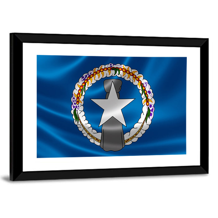 Northern Mariana Islands Flag Wall Art as a framed print